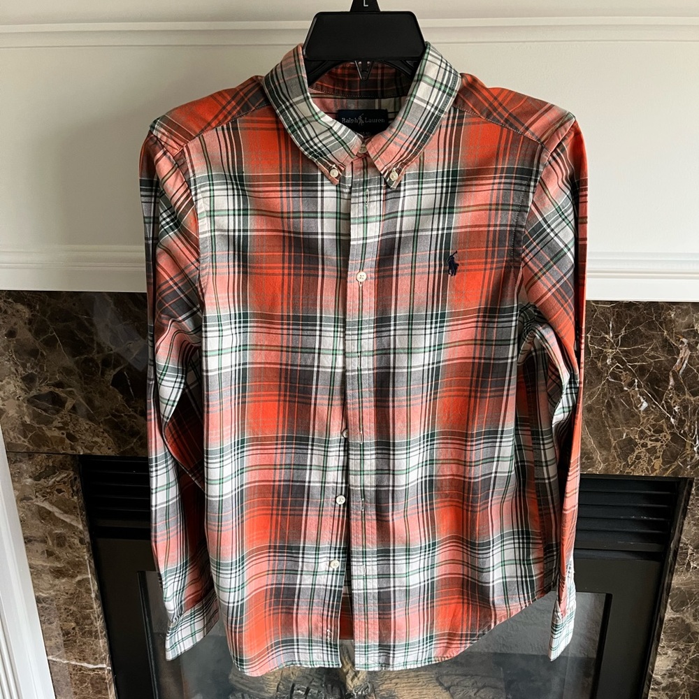 Ralph Lauren multi-colored plaid shirt, excellent condition